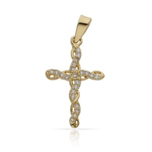 Cruz oro 18kl circonitas - 13x20mm