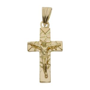Cruz oro 18kl cristo - 16x30mm
