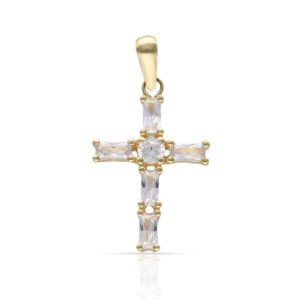 Cruz oro 18kl circonitas - 13x18mm