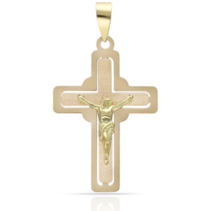 Cruz oro 18kl cristo - 17x23mm