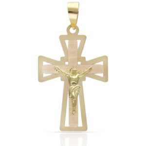 Cruz oro 18kl cristo - 16x23mm