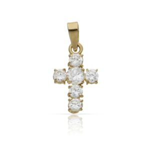 Cruz oro 18kl circonitas - 10x16mm