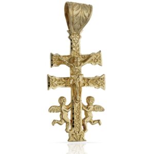 Cruz oro 18kl caravaca - 24x47mm