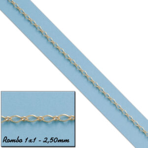 Cadena rombo 1x1 oro 18kl