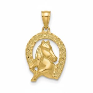 Cabeza oro 18kl caballo y herradura
