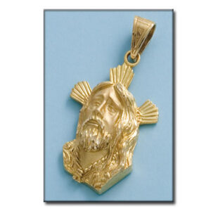 Cabeza oro 18kl cristo - 33x50mm