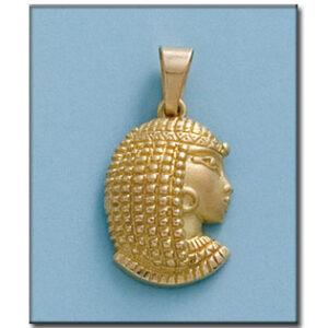 Cabeza oro 18kl egipcia - 15x22mm