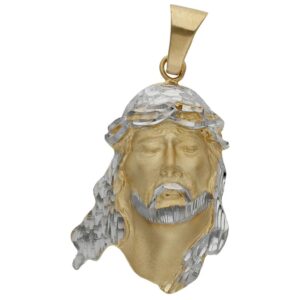 Cabeza oro 18kl cristo bicolor - 23x34mm