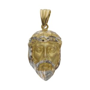 Cabeza oro 18kl cristo bicolor - 15x27mm
