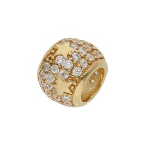 Charms oro 18kl bola estrella circonitas