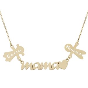 Gargantilla oro 18kl mama + niños