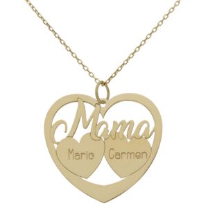 Gargantilla oro 18kl mama + 2 corazones