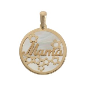 Colgante oro 18kl mama nacar - 16mm