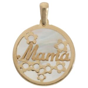 Colgante oro 18kl mama nacar - 20mm