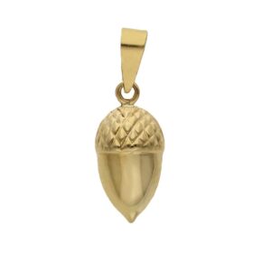 Colgante oro 18kl bellota pequeña - 6x13mm