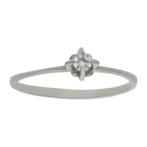 Sortija oro blanco 18kl diamante