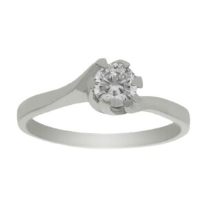 Sortija oro blanco 18kl diamante