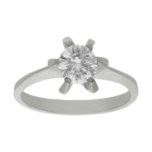 Sortija oro blanco 18kl diamante