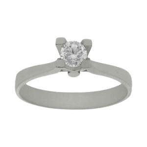 Sortija oro blanco 18kl diamante