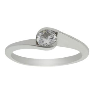 Sortija oro blanco 18kl diamante
