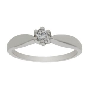 Sortija oro blanco 18kl diamante