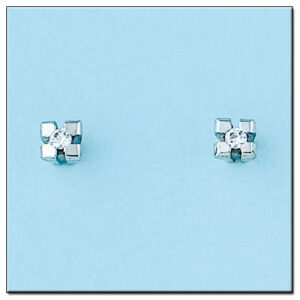 Pendientes oro blanco 18kl diamantes - stock