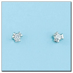 Pendientes oro blanco 18kl diamantes