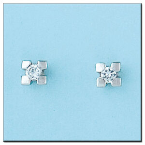 Pendientes oro blanco 18kl diamantes