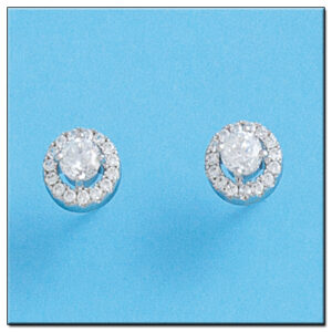 Pendientes oro blanco 18kl diamantes