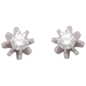 Pendientes oro blanco 18kl diamantes