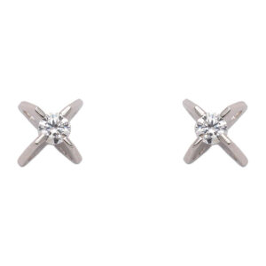Pendientes oro blanco 18kl diamantes