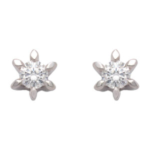 Pendientes oro blanco 18kl diamantes