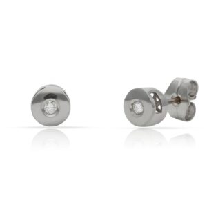 Pendientes oro blanco 18kl diamantes chaton - 6.50mm