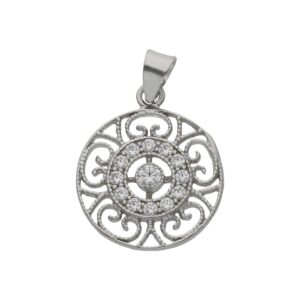 Colgante oro blanco 18kl diamantes