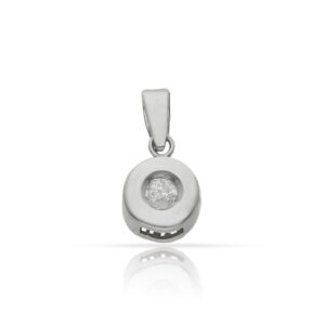 Colgante oro blanco 18kl diamante chaton - 7mm