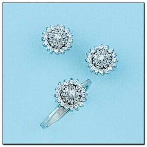 Pendientes oro blanco 18kl diamantes