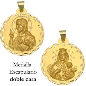 Medalla oro 18kl escapulario - 42mm