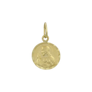 Medalla oro 18kl lenteja escapulario - 8mm