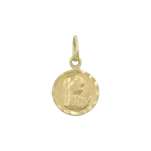 Medalla oro 18kl lenteja virgen niña - 8mm
