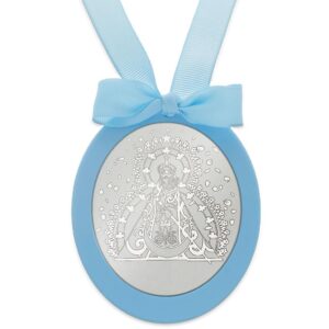 Medalla cuna plata 925mm ovalada virgen de la cabeza