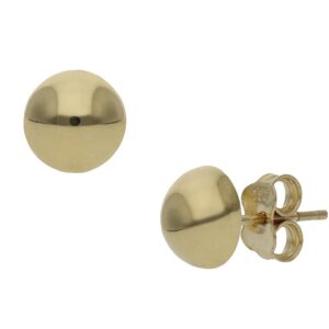 Pendientes oro 18kl media bola - 8mm