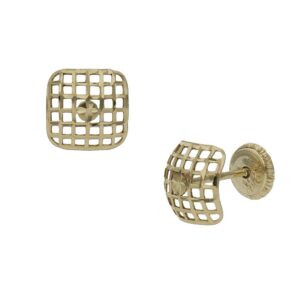 Pendientes oro 18kl cuadrado - 7mm