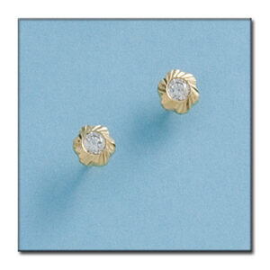 Pendientes oro 18kl flor