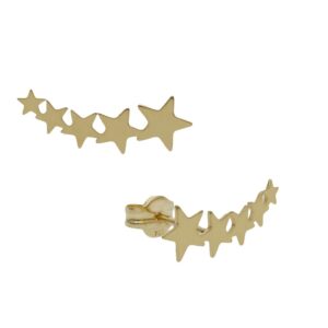 Pendientes oro 18kl trepadores estrellas