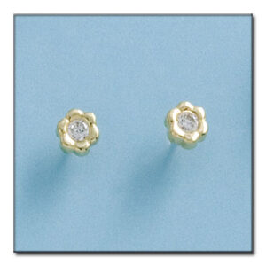 Pendientes oro 18kl flor