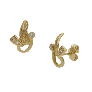 Pendientes oro 18kl circonitas - 9x13mm