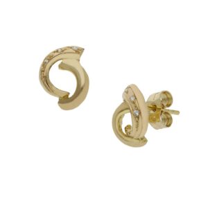 Pendientes oro 18kl circonitas - 8x10mm
