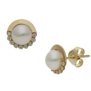 Pendientes oro 18kl perlas chinas - 8mm