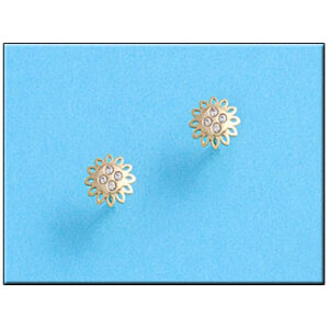 Pendientes oro 18kl flor