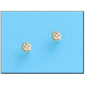 Pendientes oro 18kl flor